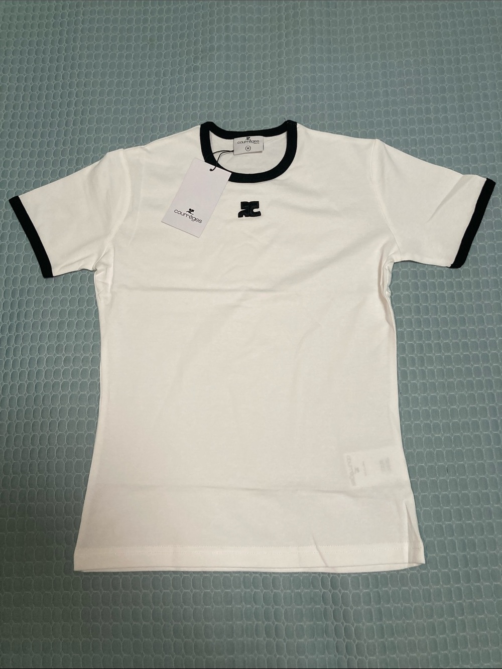 White Ringer Tee with Black Trim - Men's Short Sleeve